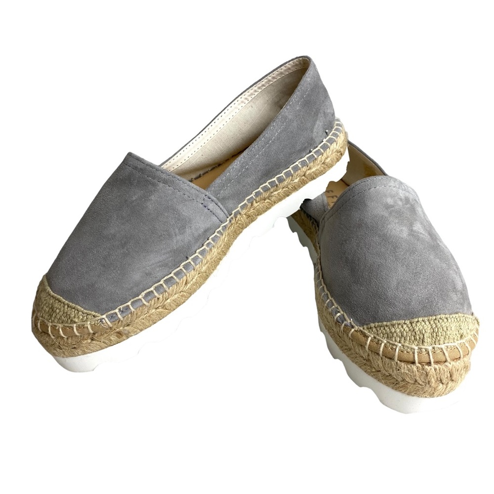 Office London Women's Espadrilles Grey Suede Made in Spain EUR 38 US 7 New